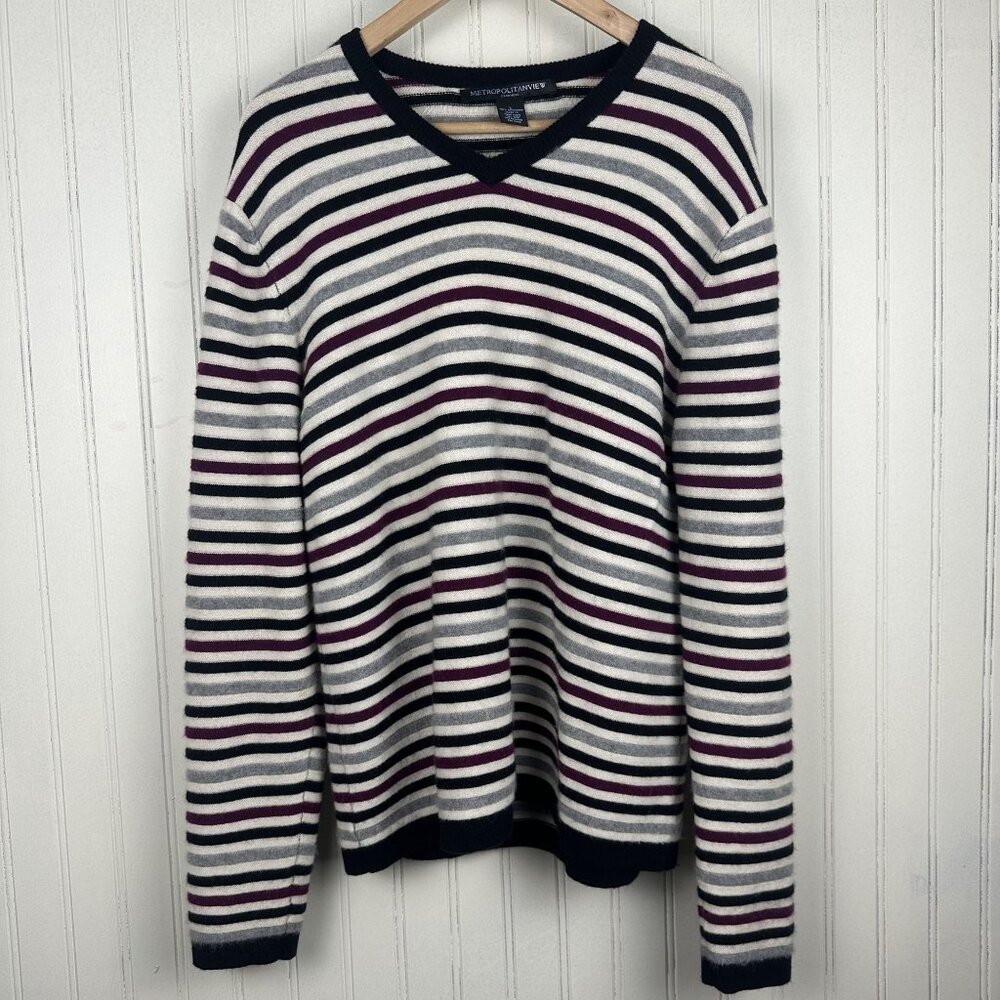 Cashmere Striped Sweater From Metropolitan View In Women's Size Large‎